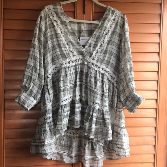 Free People plaid boho Tunic - Picture 3 of 10